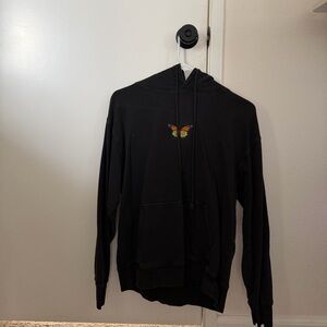 Brandy Melville Black Hoodie with Butterfly